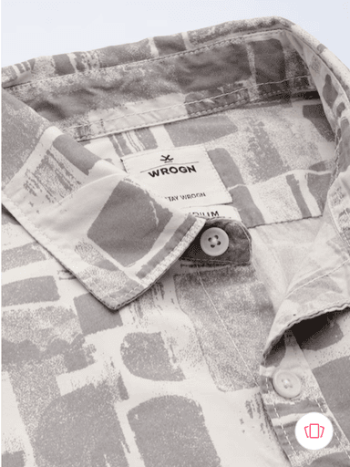 WROGN Pure Cotton Slim Fit Printed Casual Shirt