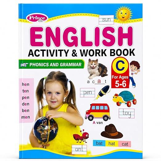 AP SINHA English Activity & Work Book, Phonics and Grammar, Ages 3-6 Years (Prince Series)